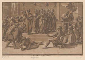 Morte de Ananias de Ugo da Carpi