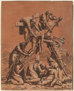A descida da cruz de Ugo da Carpi after Raphael