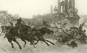 Roma sob Trajano - Uma corrida de carruagem (gravura)