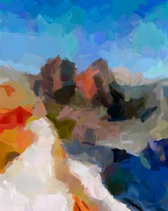 Paisagem montanhosa colorida de Uma Gokhale
