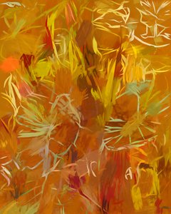 Abstrato Botânico Dourado de Uma Gokhale
