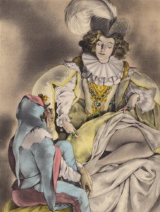 Ilustração de Brunelleschi para Contes et Nouvelles de La Fontaine (litografia a cores) de Umberto (after) Brunelleschi