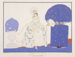 Giacometta, da edição "Máscaras e personagens do teatro italiano" do Le Journal des Dames et des Modes, gravada por Henri Reidel (fl.1914-20) 1914 (cor litho) de Umberto (after) Brunelleschi
