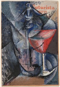 Natureza morta: vidro e sifão de Umberto Boccioni