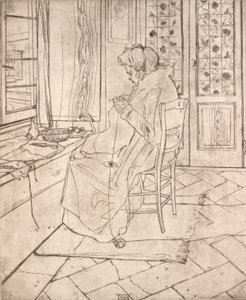 A Mãe do Artista Crochê, 1907. de Umberto Boccioni