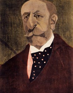 Retrato de Charles Camille Saint-Saens, compositor, pianista e organista francês de Umberto Brunelleschi