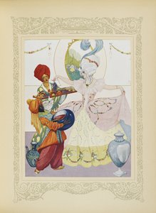 Enchemos bacias, servimos-lhe fruta e frascos de compota, ilustração de 