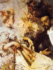 Italo Svevo (1861-1928) com sua irmã (huile on canvas) de Umberto Veruda