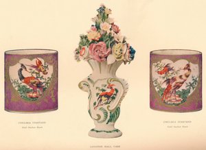 2 Tinteiros Chelsea e um vaso Longton Hall, c1755 de Unbekannt