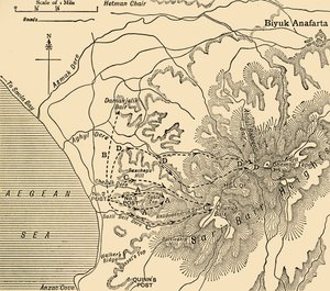 ANZAC adiantado, península de Gallipoli, Primeira Guerra Mundial, 1915, c1920. de Unbekannt