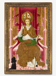 Um bispo Saint com um doador Saint Louis de Toulouse, no início dos anos 1400. de Unbekannt