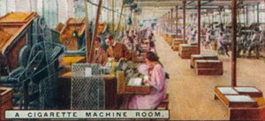 Uma sala de máquinas de cigarro, 1926 de Unbekannt