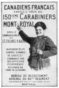 Um cartaz de recrutamento do exército canadense francês, 1914 de Unbekannt