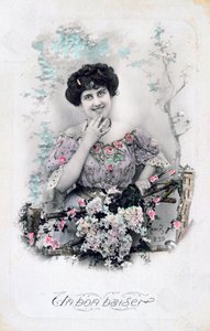Um bom beijo, cartão postal francês, c1900 de Unbekannt