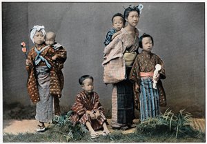 Um grupo de crianças, c1890 de Unbekannt