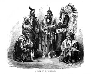 Um grupo de índios sioux, 1872 de Unbekannt