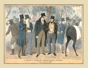 Um grupo de caracteres esportivos na Epsom, c1832. de Unbekannt