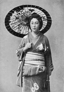Uma senhora japonesa em traje de caminhada, 1902 de Unbekannt