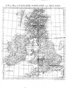 Um novo mapa da Inglaterra Escócia e País de Gales, século c19 de Unbekannt