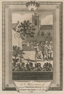 Uma representação de uma grande partida de tiro pelos arqueiros de Londres no ano de 1583. de Unbekannt