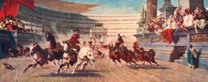 Uma corrida de carruagem romana, The Circus Maximus, século 20 de Unbekannt