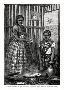 Uma cozinha rural nas Tierras Calientes, México, 1877 de Unbekannt