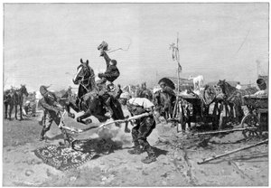 Uma feira de cavalos russa, 1894 de Unbekannt
