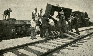 Um trem especial de mercadorias leva-o nos trilhos, 1901. de Unbekannt