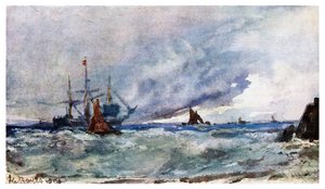 Um estudo do céu e do mar a partir do convés de um navio ao largo de Tarifa, 1901 de Unbekannt