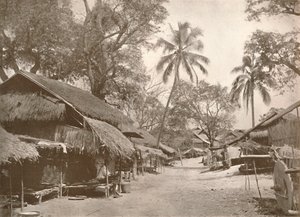 Uma cena típica da vila birmanesa, 1900. de Unbekannt