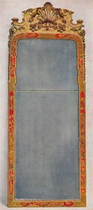 Um vidro de cais muito raro de c1720 em moldura decorada com laca vermelha, c1720, 1936 de Unbekannt