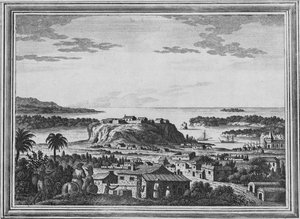 Uma vista do refúgio de Acapulco, c1768 de Unbekannt