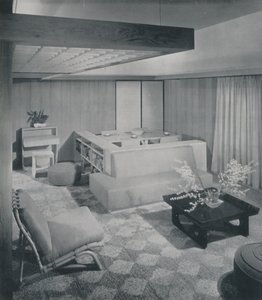 Uma combinação de sala de estar e jantar, 1942. de Unbekannt