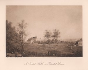 Uma partida de críquete em Bansted Downs, Surrey, século XIX 1912 de Unbekannt
