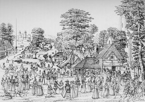 Uma festa em Horselydown, Southwark, em 1590, 1904 de Unbekannt