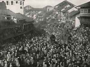 Uma grande procissão nativa, Bombaim, Índia, 1895. de Unbekannt