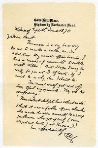 Uma carta manuscrita, 1870 1899 de Unbekannt