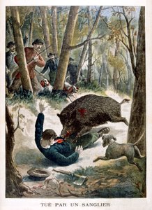Um caçador morto por um javali, 1901 de Unbekannt