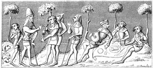 Um grupo de caça se reúne, 1849 de Unbekannt