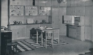Uma cozinha organizada e equipada pela Heal & Son, Ltd. de Londres, 1942 de Unbekannt