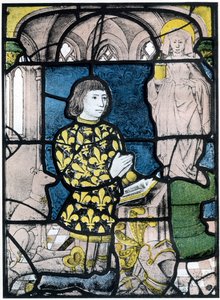 Um cavaleiro de Bernemicourt em seus oratórios diante de uma imagem de Santa Maria Madalena, c1500, 1924 de Unbekannt