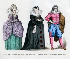 Uma dama da corte, Marie de Medici como viúva e cavalheiro, c1620 1882-1884 de Unbekannt