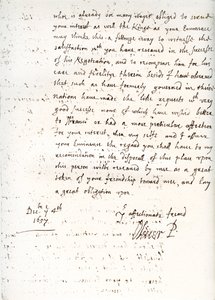 Carta de Oliver Cromwell ao cardeal Mazarin, 4 de dezembro de 1657, 1899 de Unbekannt
