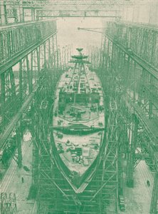 Um cruzador leve em construção, c1917 1919 de Unbekannt