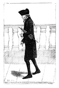 Um homem andando com um guarda-chuva debaixo do braço, 1784 de Unbekannt