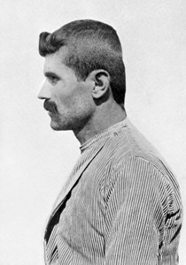 Um homem com a cabeça achatada de Unbekannt