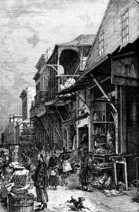 Um mercado em São Francisco, Califórnia, EUA, meados do século XIX c1880 de Unbekannt