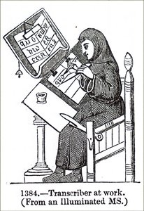 Um monge a iluminar um manuscrito de Unbekannt