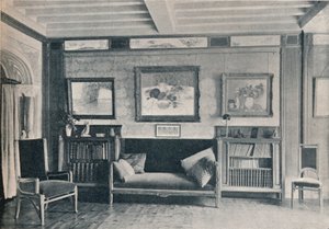 Um quarto na residência de monsieur G. Roucher, em Paris, com móveis de Maurice Dufrene, c1909 de Unbekannt