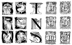 Um conjunto de letras iniciais decorativas, 1898 de Unbekannt